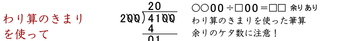 わり算のきまりを使うわり算の筆算