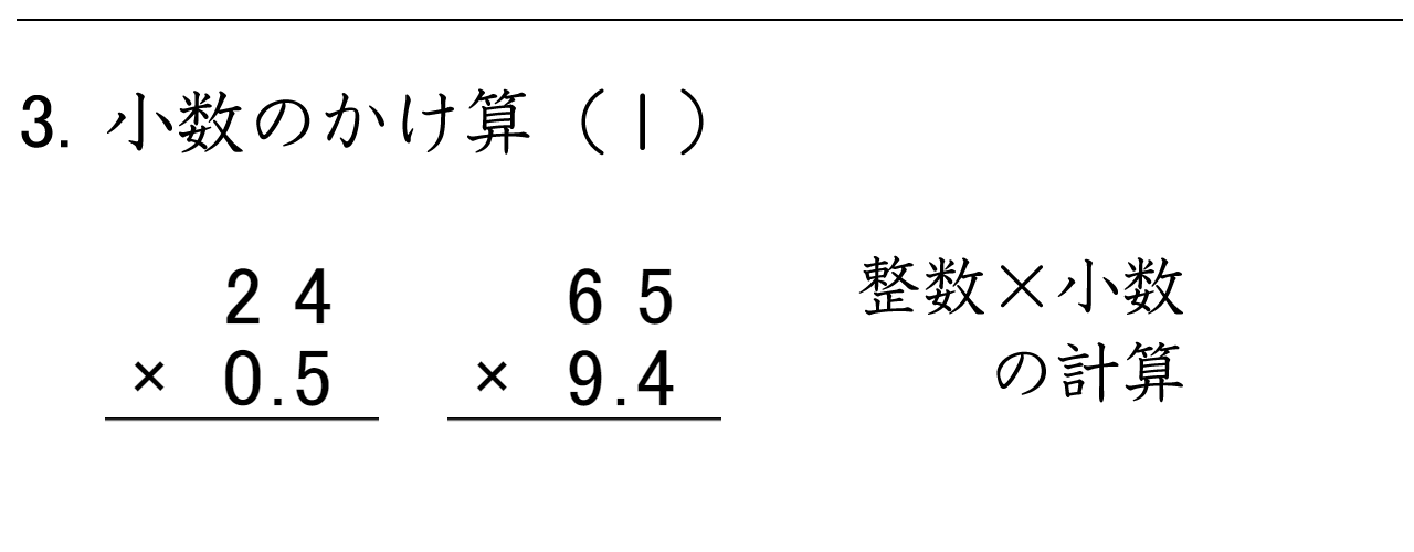 小数のかけ算 小数の倍 算数５年のプリント