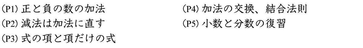 正と負の数の加法と減法、加法の交換法則と結合法則に関する復習問題