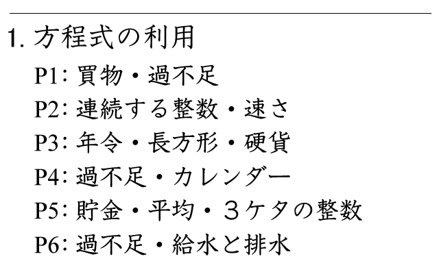 中学数学1年 一次方程式の利用 中学数学1年 一次方程式の利用