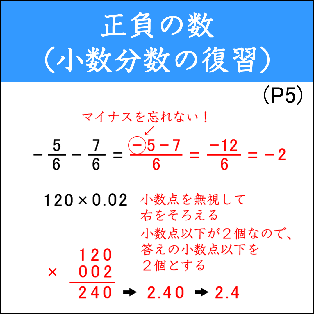 正負の数2-5